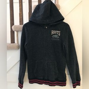 Roots Full Zip Hoodie Black Pepper Boys Size XXL